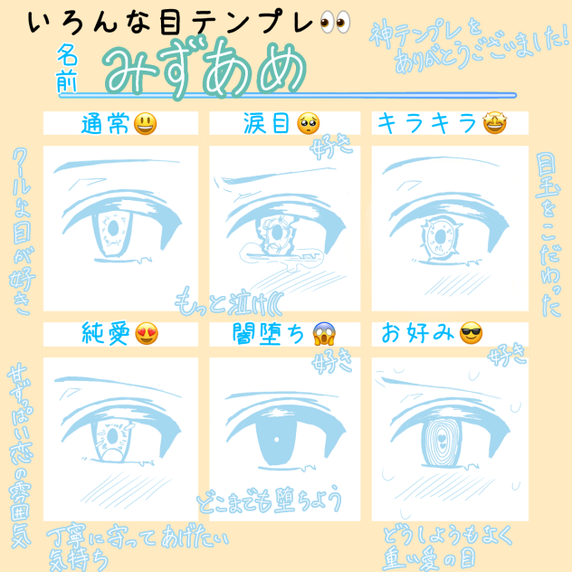 いろんな目テンプレやってみた！