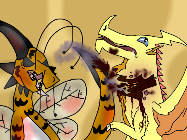 Hornetwings and Thunderwings fight