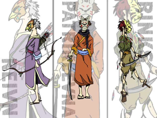 Three persons' beasts