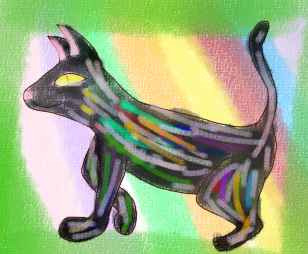 虹色の猫