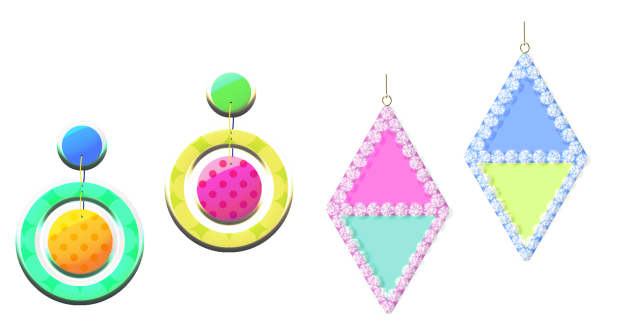 レトロポップ　ピアス2種