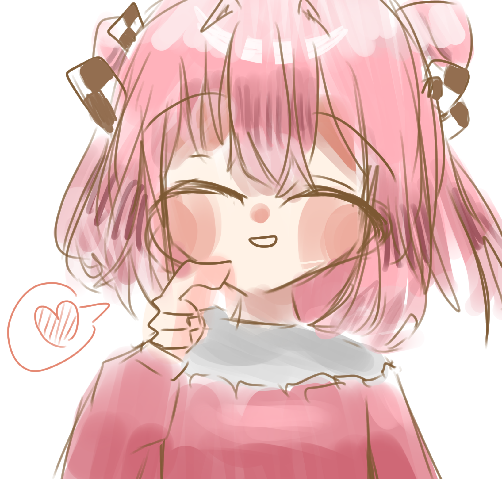 ホ*ビ様 手描きイラスト　ピンク ♡ - ibisPaint