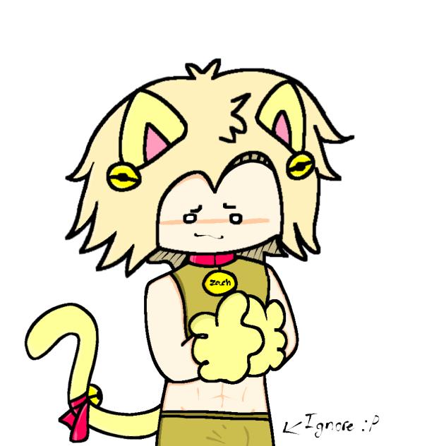my GAY oc Zach but in feminine outfit