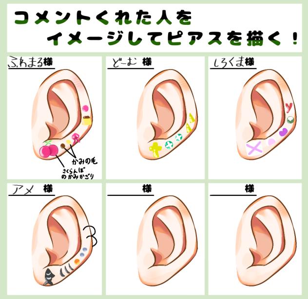 コメントしてくれた人をイメージしてピアスを描く！完成万