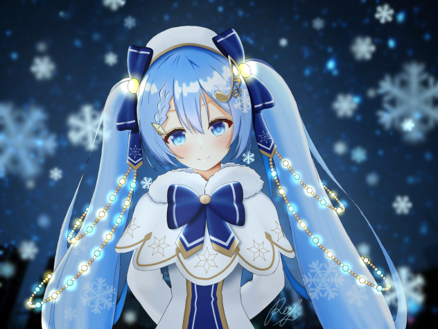 季節外れの雪ミク2021
