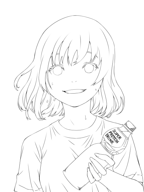 ☆先輩…喉渇いてませんか？☆(線画)