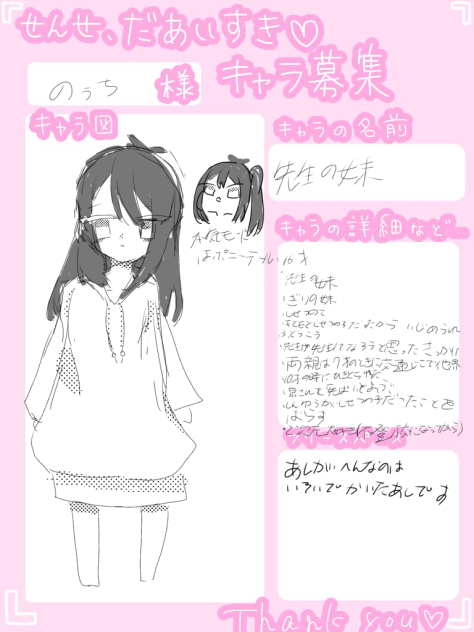 せんせ、だあいすき♡のキャラ募集