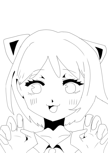 剣盾ユウリにゃん線画塗り絵用