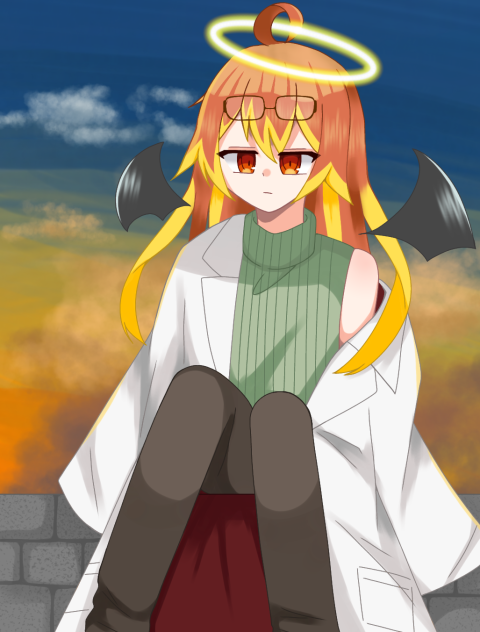 夕焼けとメテヲ