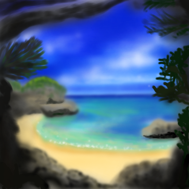 いつかの風景⑨　秘密の海辺　Secret beach