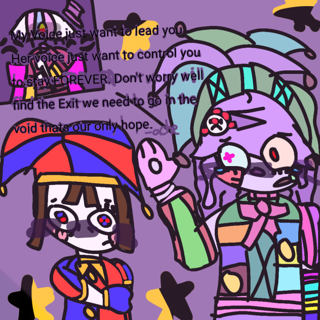 Pomni with my OC (Ache)