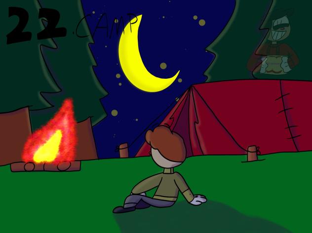 Inktober 2024 day 22. Camp