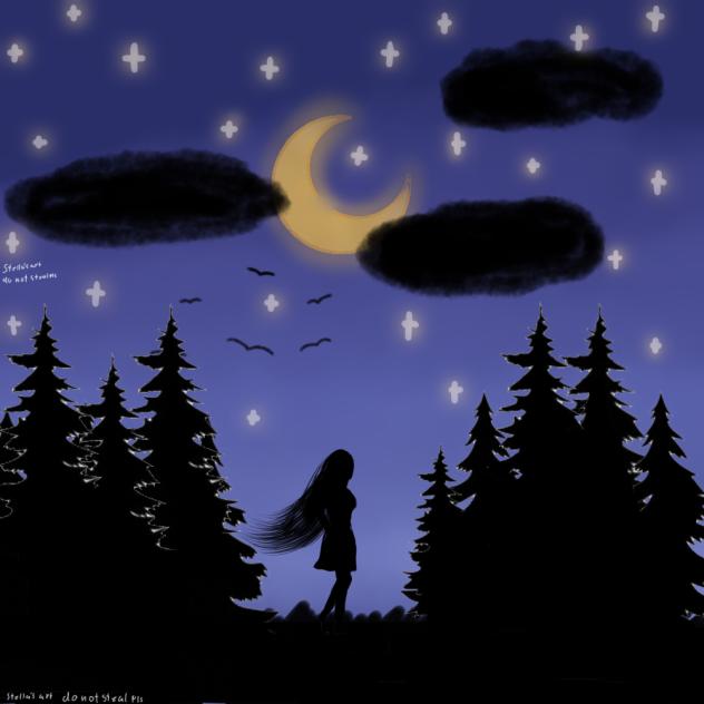 Midnight forest - ibisPaint