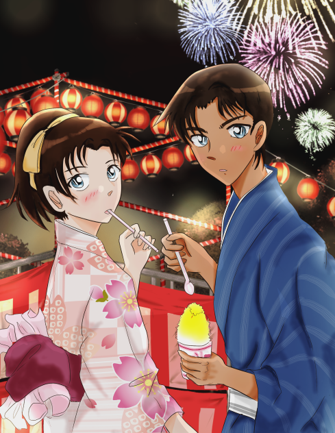 浴衣シリーズその1 平次と和葉2