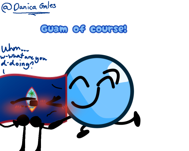 Cyan Marble hugs Guam-