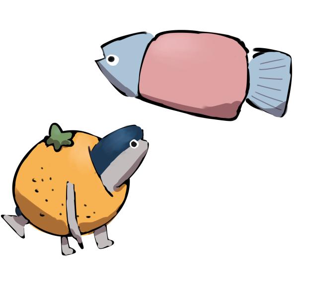 まぐろみかんとハムさかな