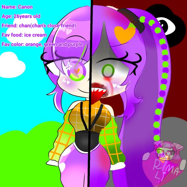My new sprunki oc 💜💚🧡(canon)