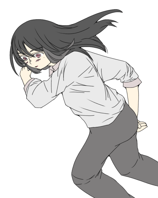 動く女の子 色塗り