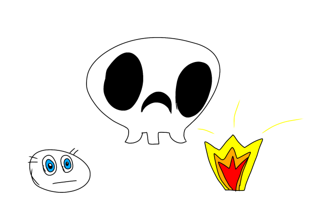 drawing a cartoony skull and other stuff