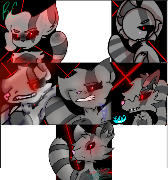 9 styles raccoon Diane collab - ibisPaint