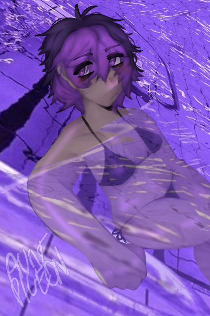 Purple reflected water