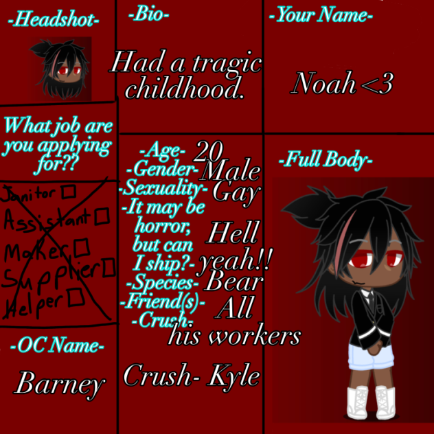 Barney’s OC Sheet