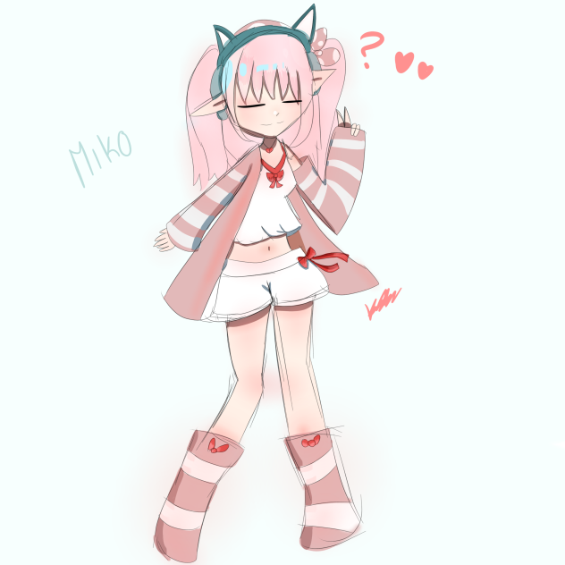 Miko disfrazada de Miku