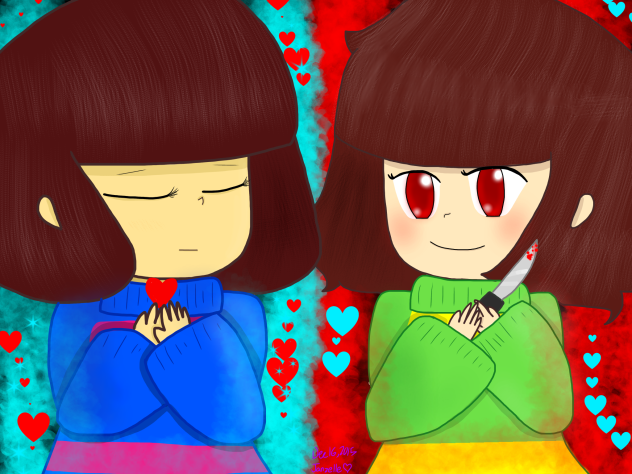 Frisk and Chara - Undertale Speedpaint