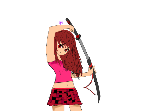 Anime girl with a sword speedpaint