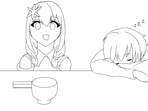 年越し　線画