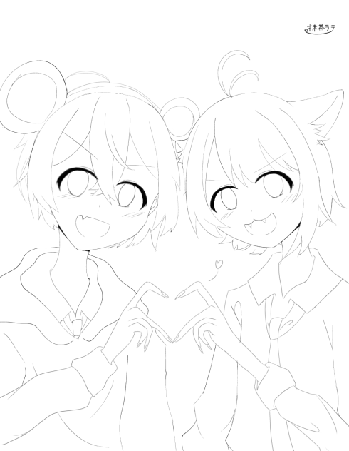 ころんくん&莉犬くん！線画