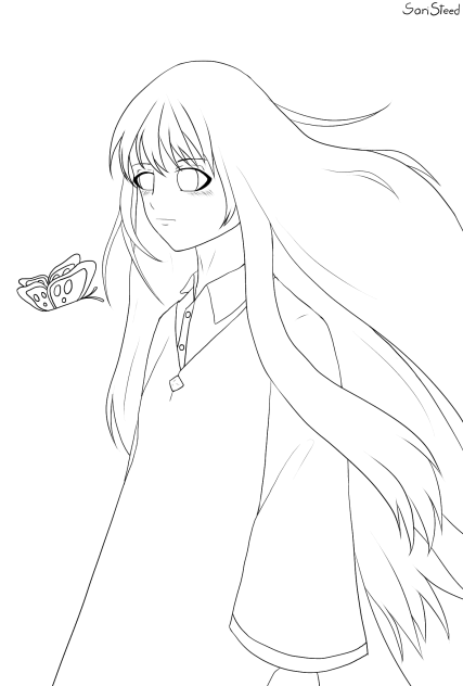 Butterfly glow (lineart)