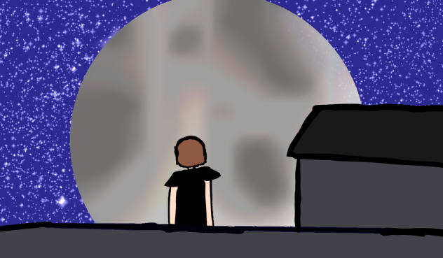 I watch the moon))!