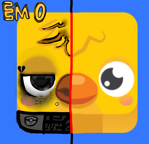 Half emo blooket chick