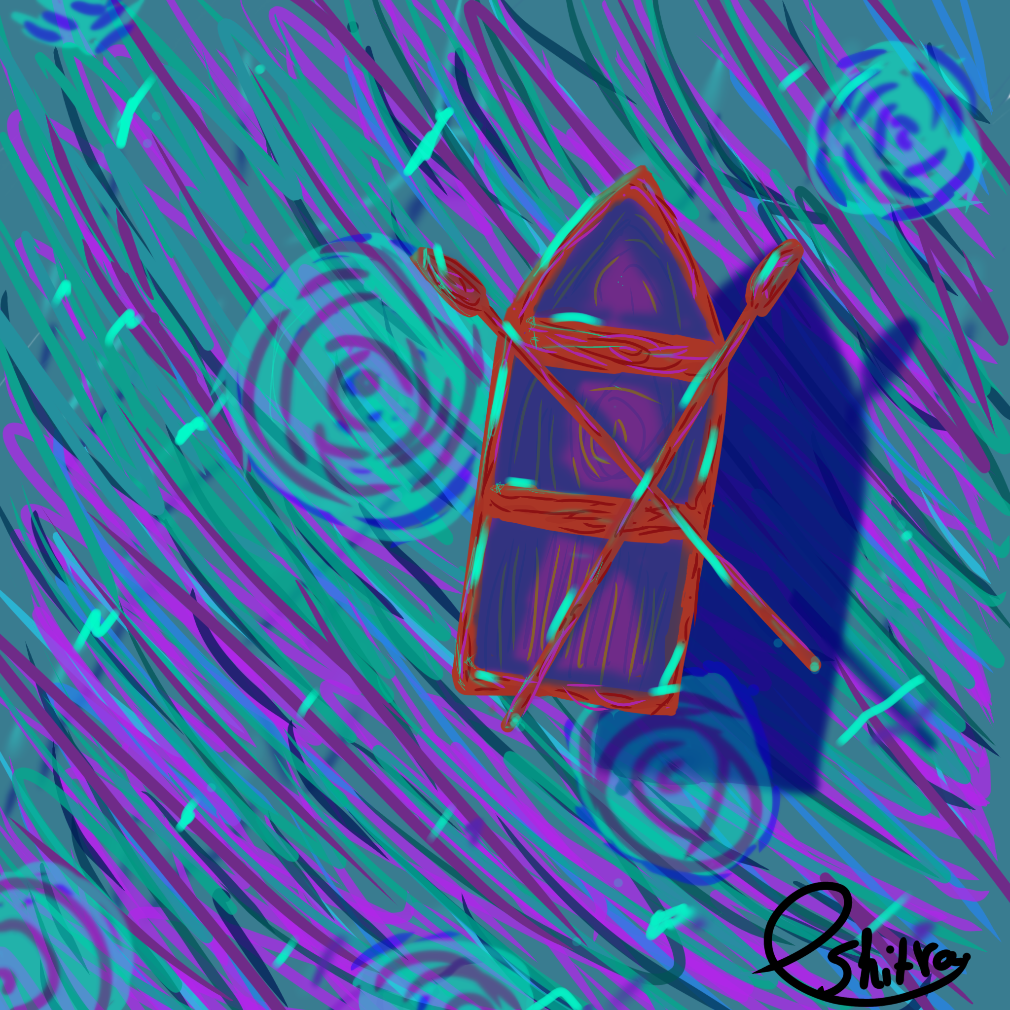 boat at sea - ibisPaint