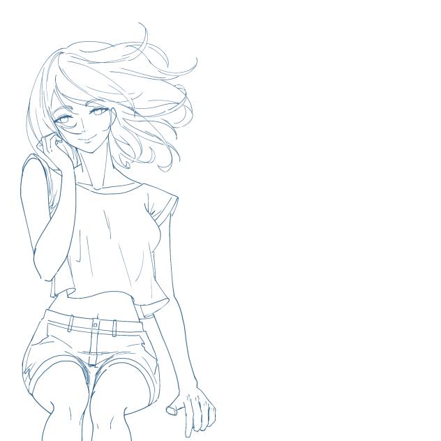 Nita in Present bright side(Lineart)