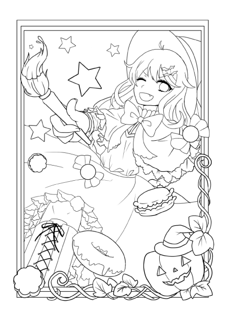 まじょっこ　線画