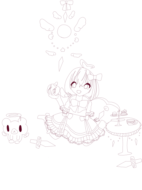 本気でフランドール・スカーレット(線画)