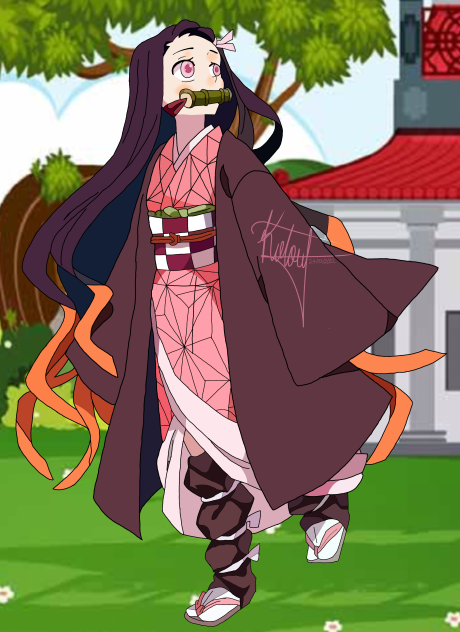 Nezuko x pokemon dibujo 2