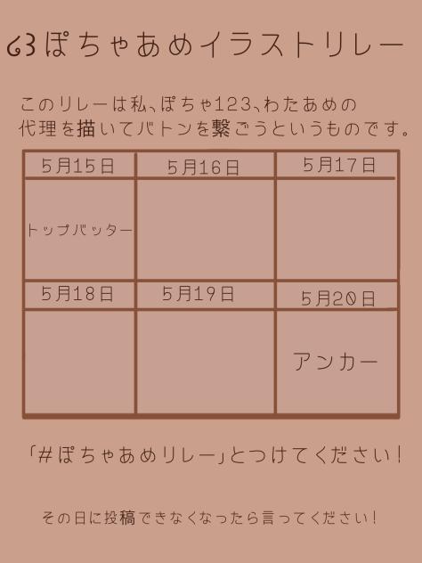 ໒꒱ぽちゃあめイラストリレー