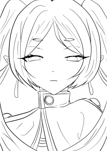 フリーレン線画　塗り絵用