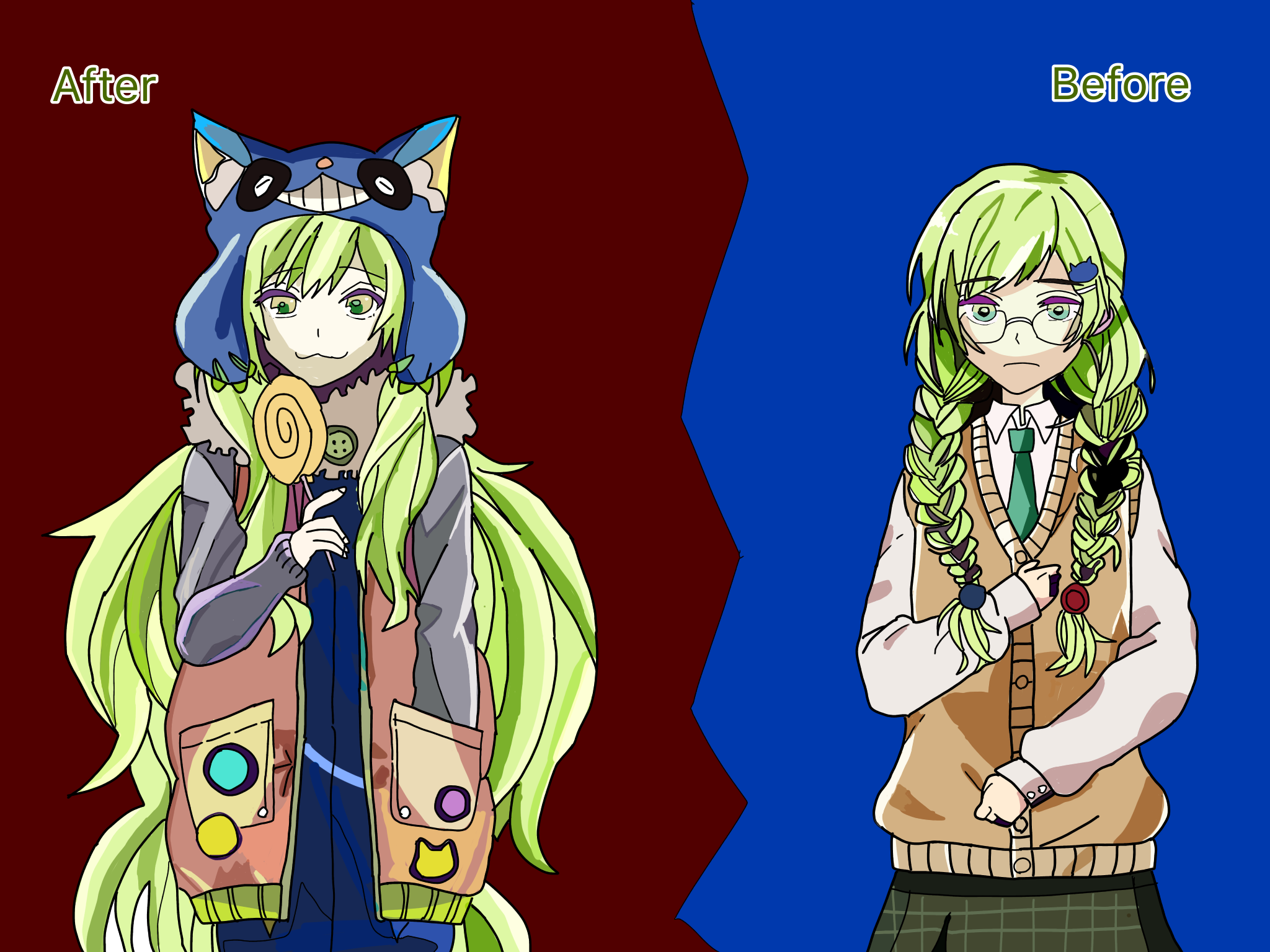 神木リツ ビフォー アフター Ibispaint