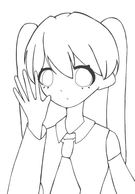 ミク　線画