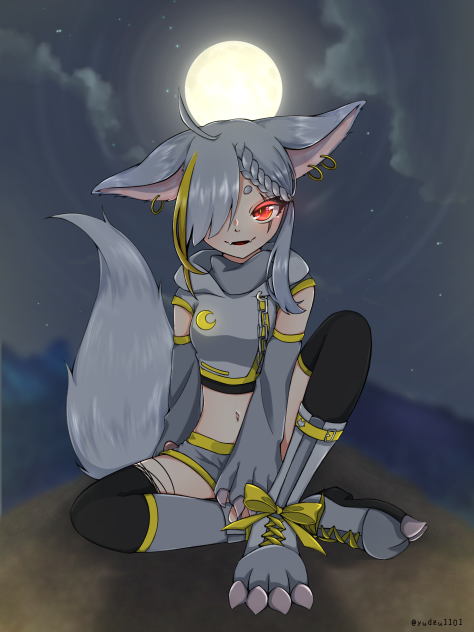 月下の狼