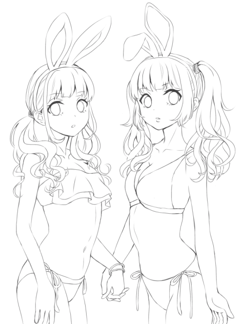 ぬりえ(バニーちゃん)