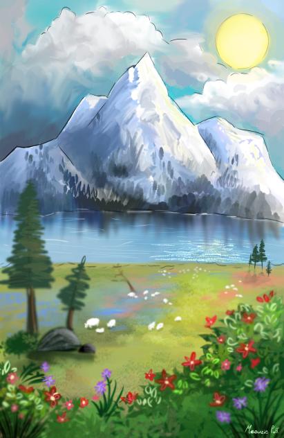 Mountains and plains - ibisPaint