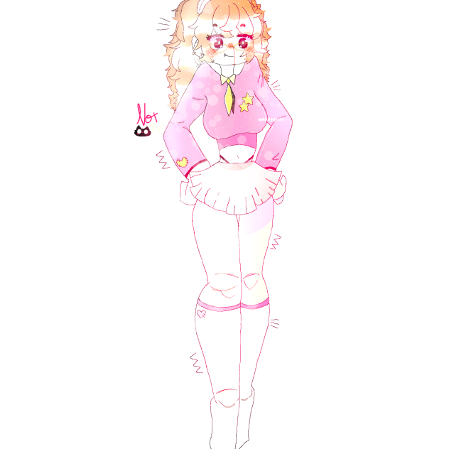 school anime girl 🩷🤍🩷 - ibisPaint