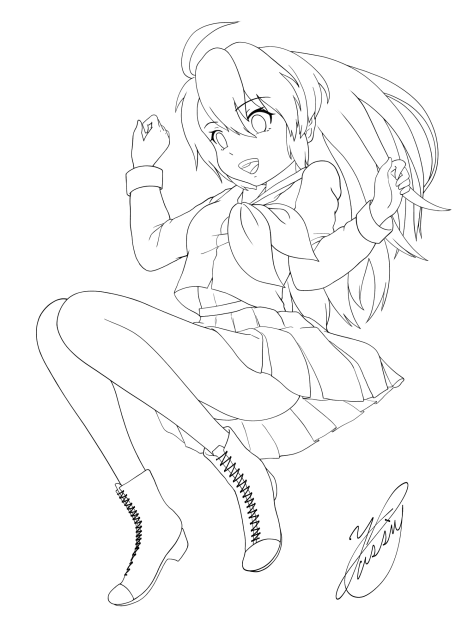 Graduating Girl（線画）