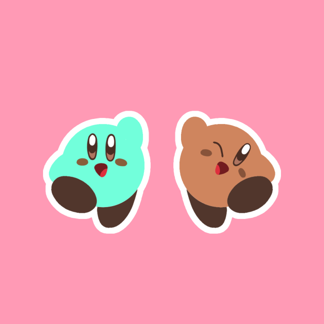 mint chocolate and chocolate kirby