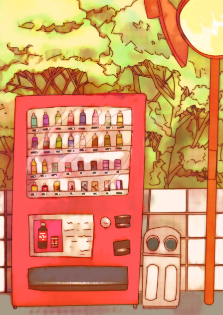 絵本風　自販機